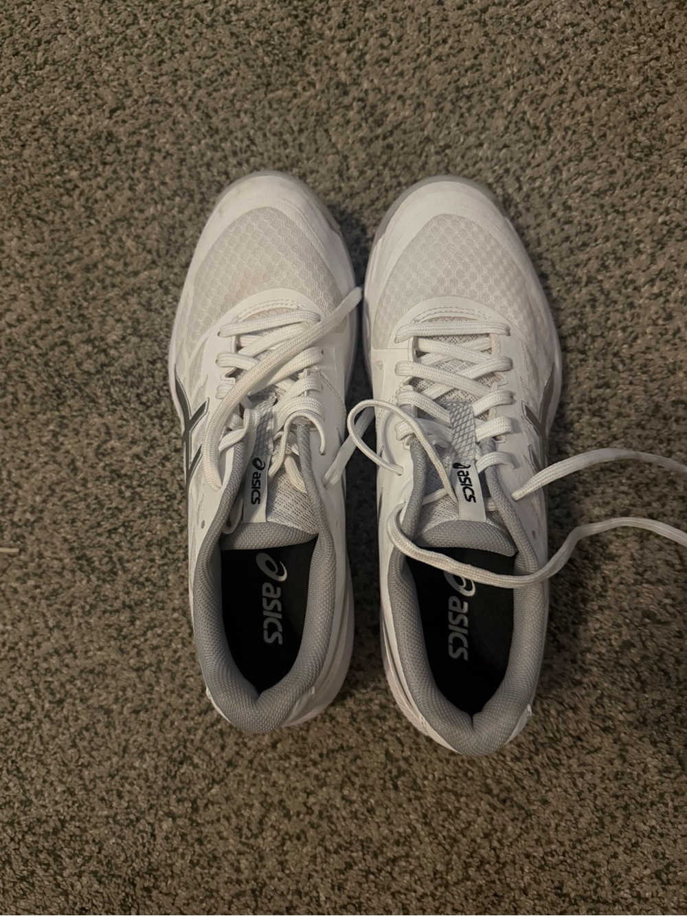 Asics Light Gray Mesh Volleyball  Shoes
